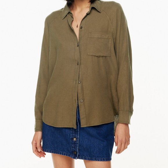 Aritzia Wilfred New Sail Gauzy Long-Sleeved Shirt - Picture 2 of 3